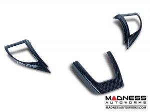 FIAT 500 Steering Wheel Trim - 3 piece kit - Carbon Fiber 